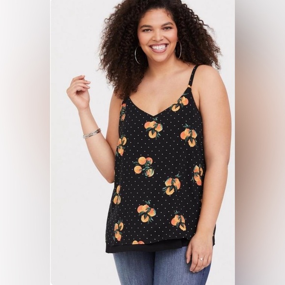 Torrid - Orange 🍊 Print Double Layer Swing Cami - Picture 1 of 10